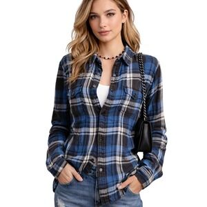 Denim & Supply Ralph Lauren Womens Shirt Plaid Flannel Button Down Large Y2K